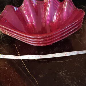 Pink Plastic Shell Shaped Appetizer Dessert Nut Dish Set Of 4